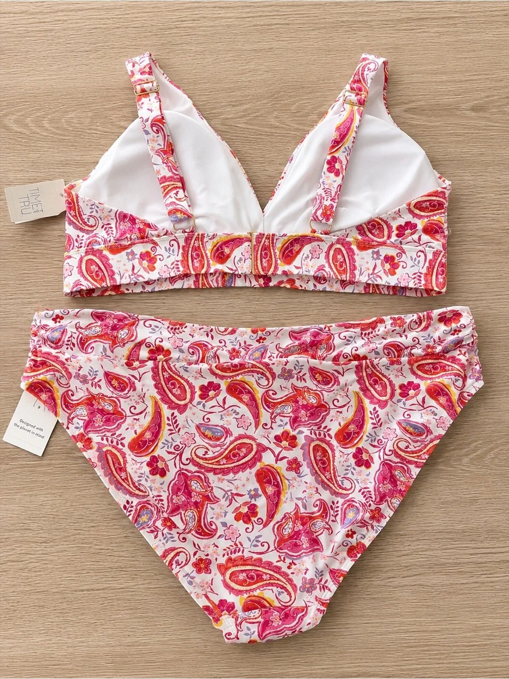 Pink & Red Paisley Bikini Set